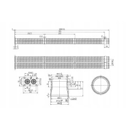 Exhaust gas recirculation 820mm x 48mm x 93mm tubes only insert selected according to