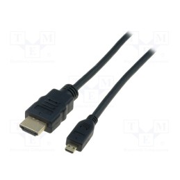1 pcs x DIGITUS - AK-330109-020-S - Cable, HDMI 1.4, HDMI plug,micro HDMI plug, 2m, black
