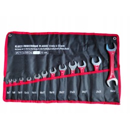 Set of open-end wrenches from 6 to 32 mm, double-sided open-end wrenches, 12 pieces