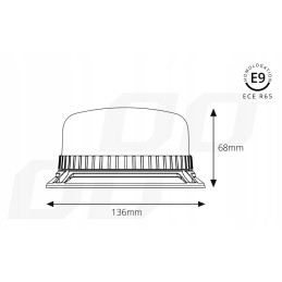 Rooster warning lamp 36xled with 12 24v screws