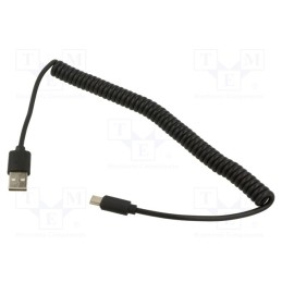 1 pcs x GEMBIRD - CC-USB2C-AMCM-6 - Cable, coiled,USB 2.0, USB A plug,USB C plug, gold-plated, 1.8m