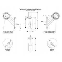 Slanting red and white LED corner marker lamp