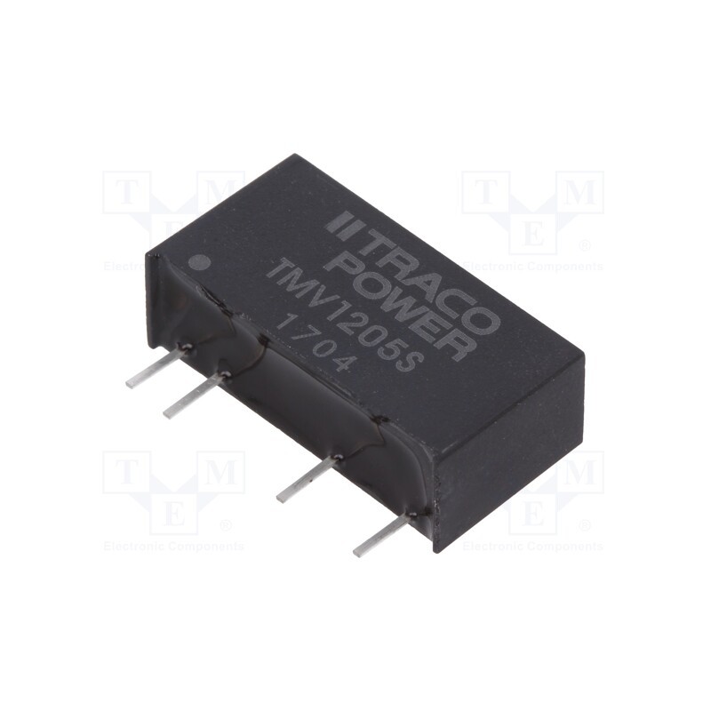 1 pcs x TRACO POWER - TMV 1205S - Converter: DC/DC, 1W, Uin: 10.8÷13.2V, Uout: 5VDC, Iout: 200mA, SIP7