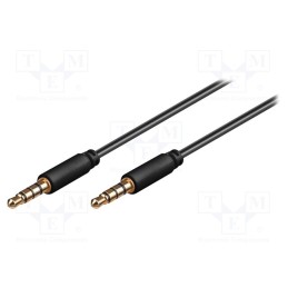 1 pcs x Goobay - 63830 - Cable, Jack 3,5mm 4pin plug,both sides, 2m, Plating: gold-plated