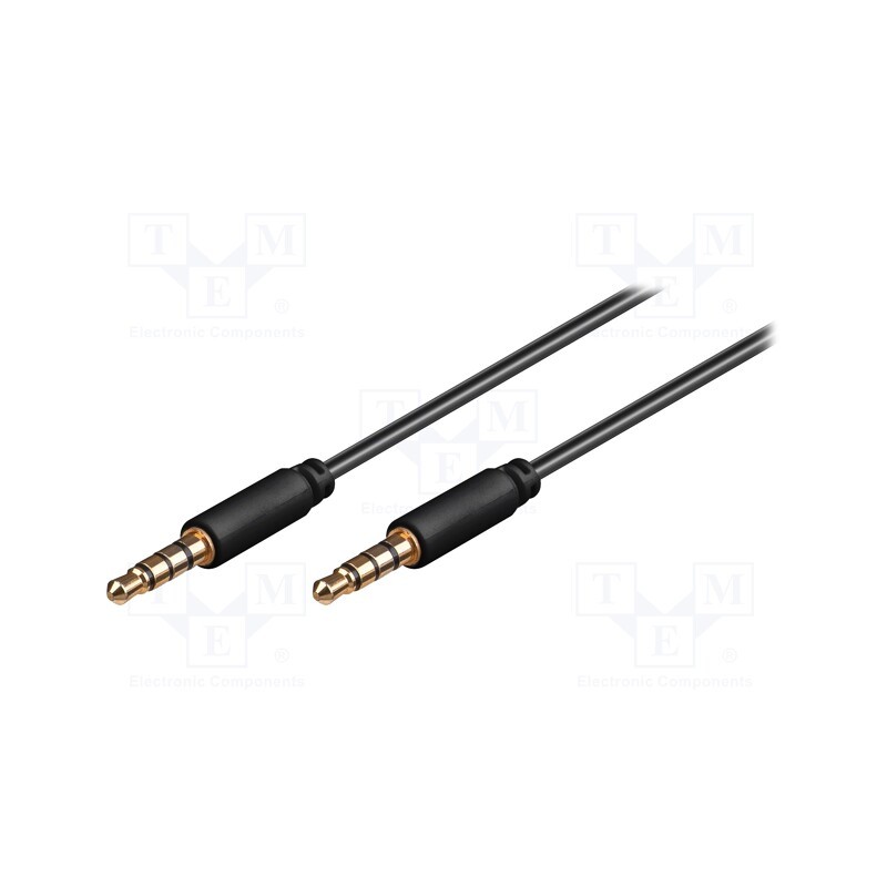 1 pcs x Goobay - 63830 - Cable, Jack 3,5mm 4pin plug,both sides, 2m, Plating: gold-plated