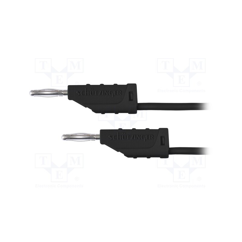 1 pcs x SCHu00dcTZINGER - MFK 11 / 0.5 / 50 / SW - Test lead, 70VDC, 33VAC, 10A, banana plug 2mm,both sides, black