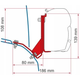 Awning adapter Fiamma F45 Ducato 2006 H2