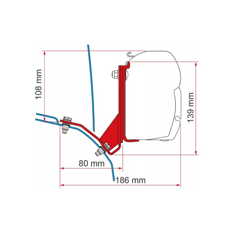 Awning adapter Fiamma F45 Ducato 2006 H2