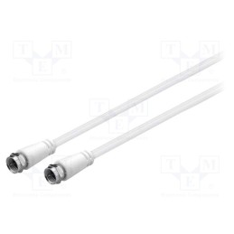 1 pcs x Goobay - 66620 - Cable, 75Ω, 1m, F plug,both sides, PVC, white
