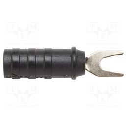 1 pcs x POMONA - 1614A-0 - Plug, fork terminals, 15A, black, Overall len: 47.24mm, Ømax: 6.6mm