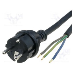1 pcs x JONEX - S3RR-3/25/1.5BK - Cable, 3x2.5mm2, CEE 7/7 (E/F) plug,wires, rubber, Len: 1.5m, 16A