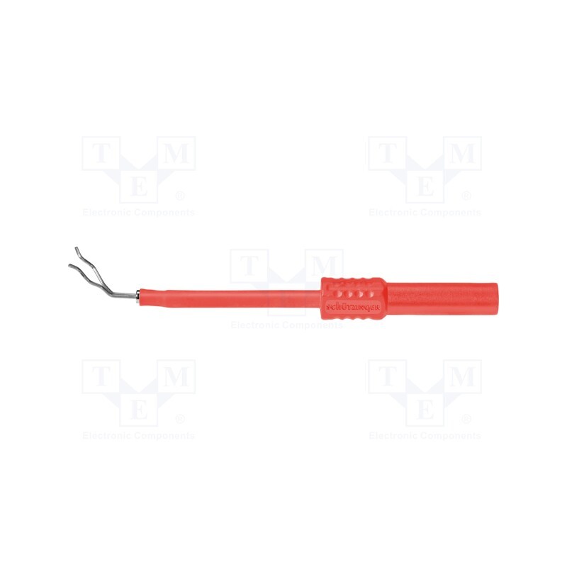 1 pcs x SCHu00dcTZINGER - ZPK 8188 NI / RT - Probe tip, 1A, red, Socket size: 4mm, Plating: nickel plated, 3mΩ