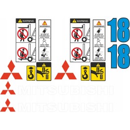 Mitsubishi forklift sticker set