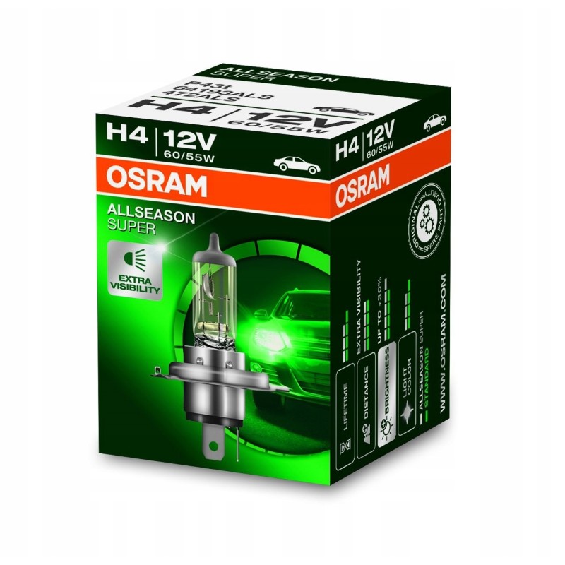 Osram H4 All Season Super bulb, 1 piece
