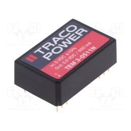 1 pcs x TRACO POWER - TEM 3-0511N - Converter: DC/DC, 3W, Uin: 4.5÷5.5V, Uout: 5VDC, Iout: 600mA, DIP24