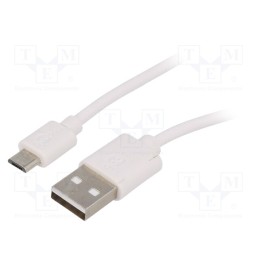 1 pcs x Goobay - 43837 - Cable, USB 2.0, USB A plug,USB B micro plug, 1m, white