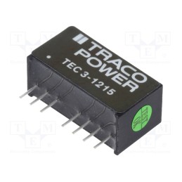 1 pcs x TRACO POWER - TEC 3-1215 - Converter: DC/DC, 3W, Uin: 9÷18V, Uout: 24VDC, Iout: 125mA, SIP8