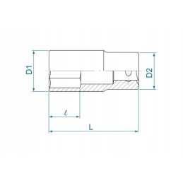 Long socket 3 4 24mm x 90mm 6 angle cr v ki