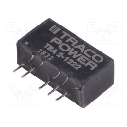 1 pcs x TRACO POWER - TBA 2-1222 - Converter: DC/DC, 2W, Uin: 10.8÷13.2V, Uout: 12VDC, Uout2: -12VDC