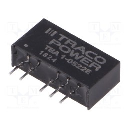 1 pcs x TRACO POWER - TBA 1-0522E - Converter: DC/DC, 1W, Uin: 4.5÷5.5V, Uout: 12VDC, Uout2: -12VDC, SIP7