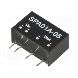 1 pcs x MEAN WELL - SPA01A-05 - Converter: DC/DC, 1W, Uin: 9÷18V, Uout: 5VDC, Iout: 20÷200mA, SIP6