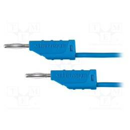 1 pcs x SCHu00dcTZINGER - MFK 11 / 0.5 / 50 / BL - Test lead, 70VDC, 33VAC, 10A, banana plug 2mm,both sides, blue