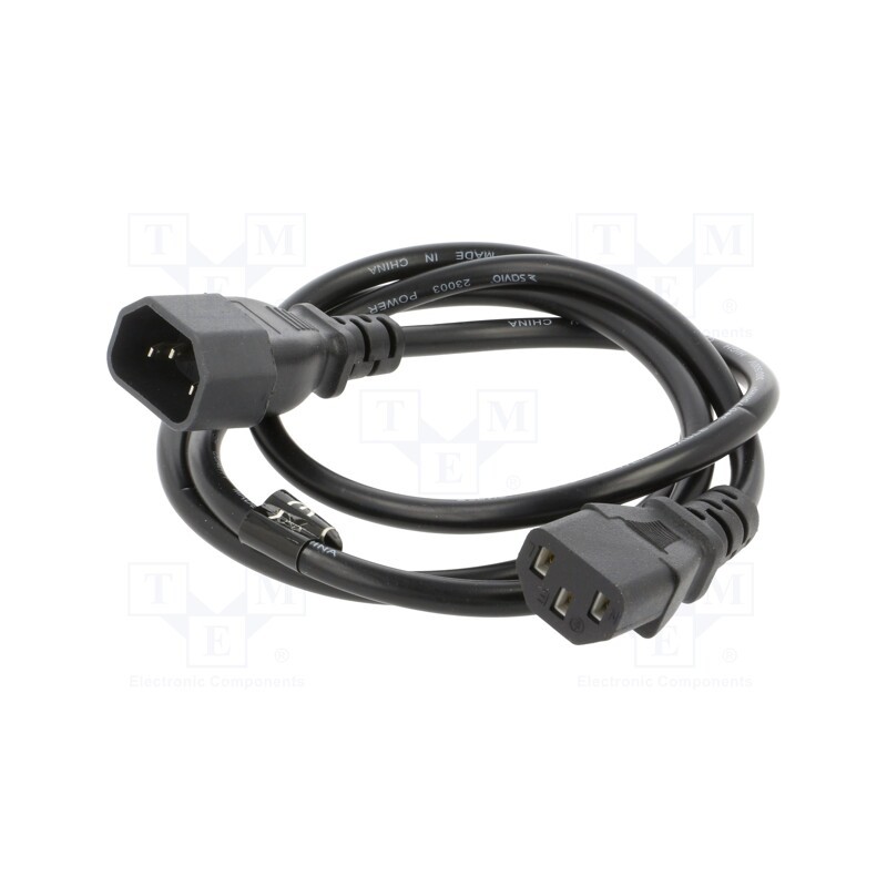 1 pcs x SAVIO - SAVKABELCL-99 - Cable, 3x0.75mm2, IEC C13 female,IEC C14 male, PVC, 1.2m, black