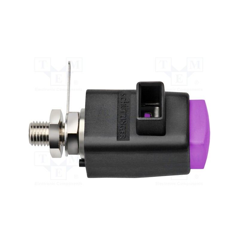 1 pcs x SCHu00dcTZINGER - SDK 801 / VI - Laboratory clamp, purple, 300VDC, 16A, screw, nickel, polyamide