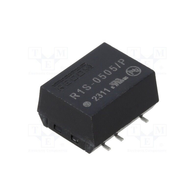 1 pcs x RECOM - R1S-0505/P - Converter: DC/DC, 1W, Uin: 4.5÷5.5V, Uout: 5VDC, Iout: 200mA, SMD