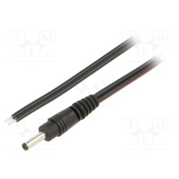1 pcs x WEST POL - P13-TT-T075-150BK - Cable, 2x0.75mm2, wires,DC 3,5/1,3 plug, straight, black, 1.5m