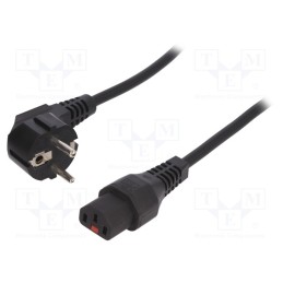 1 pcs x IEC LOCK - IEC-EL246S - Cable, CEE 7/7 (E/F) plug angled,IEC C13 female, PVC, 1.5m, 10A