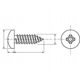 Self-tapping screw m4 8x32mm din 7981b