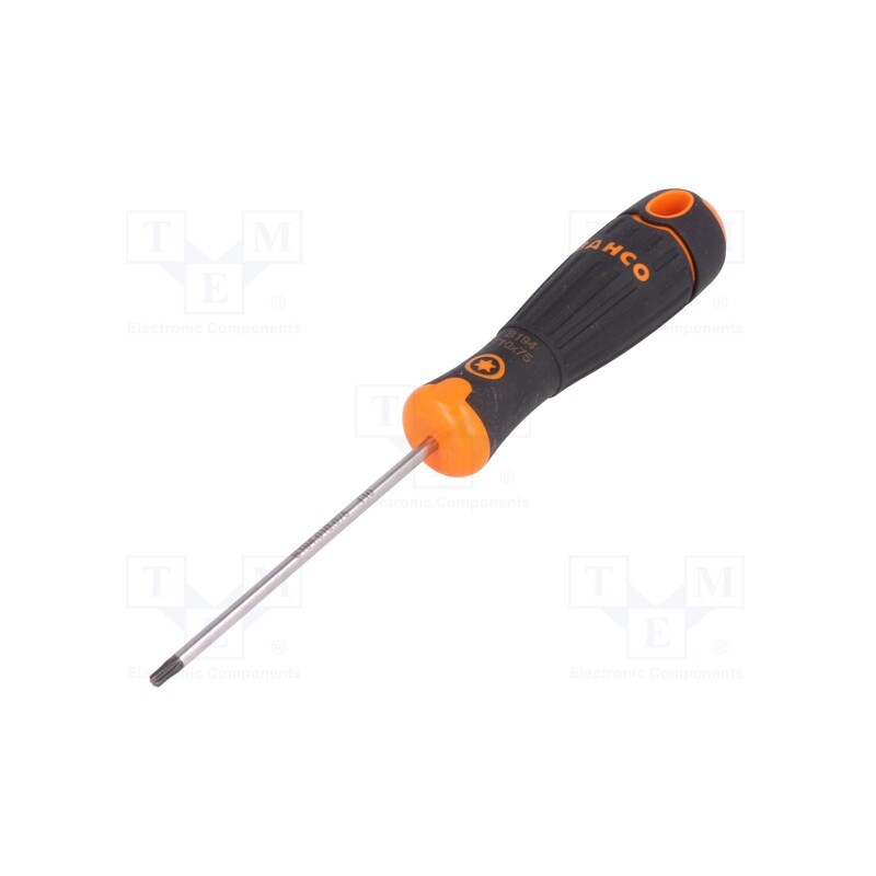1 pcs x BAHCO - B194.010.075 - Screwdriver, Torx®, TX10, Blade length: 75mm, Overall len: 170mm