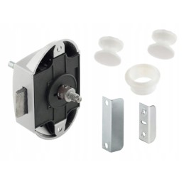 Double-sided push lock white furniture lock with rods