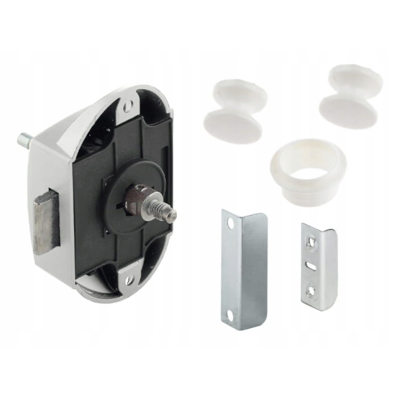 Double-sided push lock white furniture lock with rods