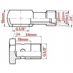 Eyelet connector m18 g3 8 screw g3 8 banjo