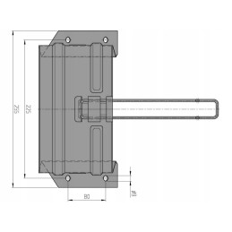 Metal wheel chock holder, steel, alcove trailer E53