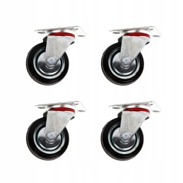 Metal and rubber wheels 75mm, swivel wheels 200kg