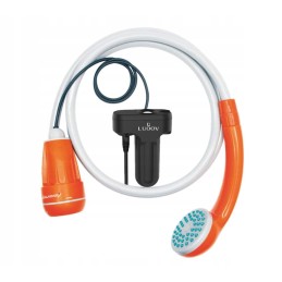 Portable camping shower with battery for hiking