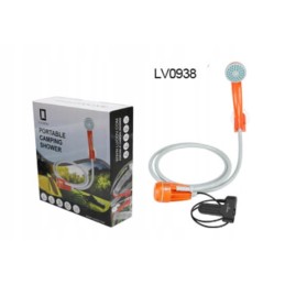 Portable camping shower with battery for hiking