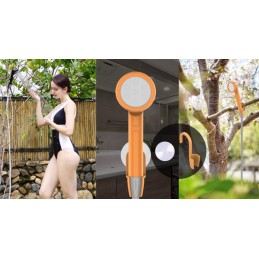 Portable camping shower with battery for hiking