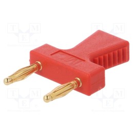 1 pcs x STu00c4UBLI - 63.9354-22 - Stackable safety shunt, 2mm banana, 10A, red, gold-plated, 30.4mm