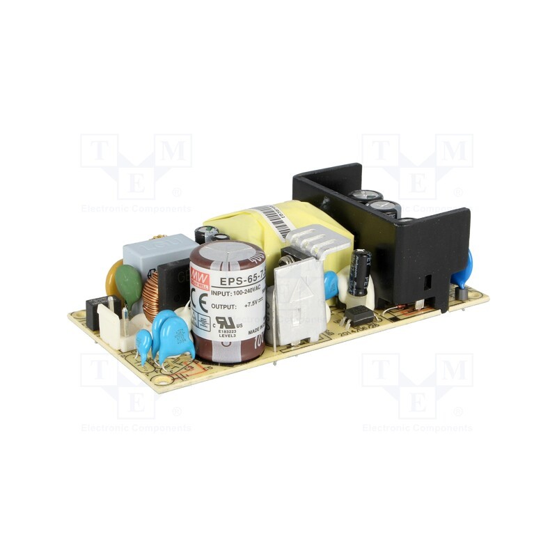 1 pcs x MEAN WELL - EPS-65-7.5 - Power supply: switched-mode, open, 60W, 120÷370VDC, 85÷264VAC
