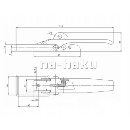 Side lock, side hook, side lock, strong, 2 pcs