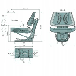 Seat cushioning 187mm PVC hip belt