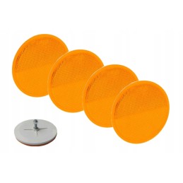 Yellow round reflector for 78mm trailers, screwed on