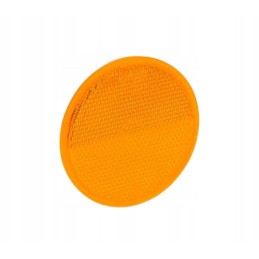 Yellow round reflector for 78mm trailers, screwed on