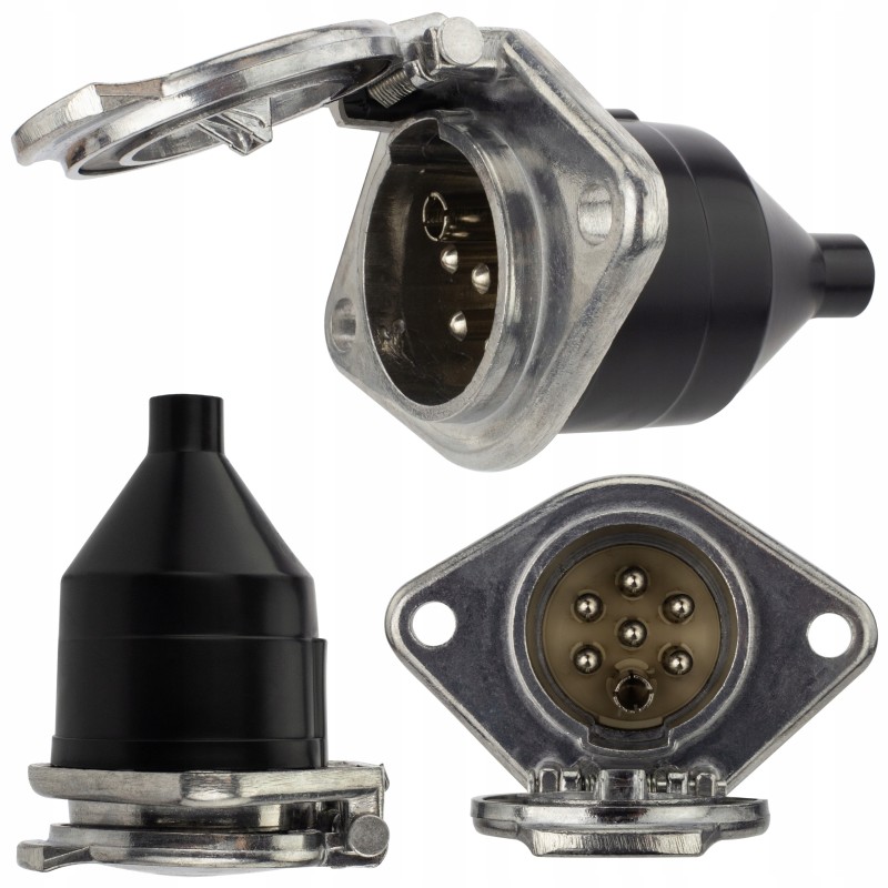 7 pin type S 24v socket, metal for a truck semi-trailer