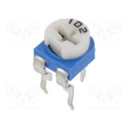 10 pcs x SR PASSIVES - RKT6V-1K - Potentiometer: mounting, single turn,horizontal, 1kΩ, 100mW, ±30%