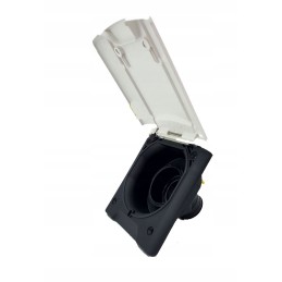 Water filler socket with magnetic flap, white